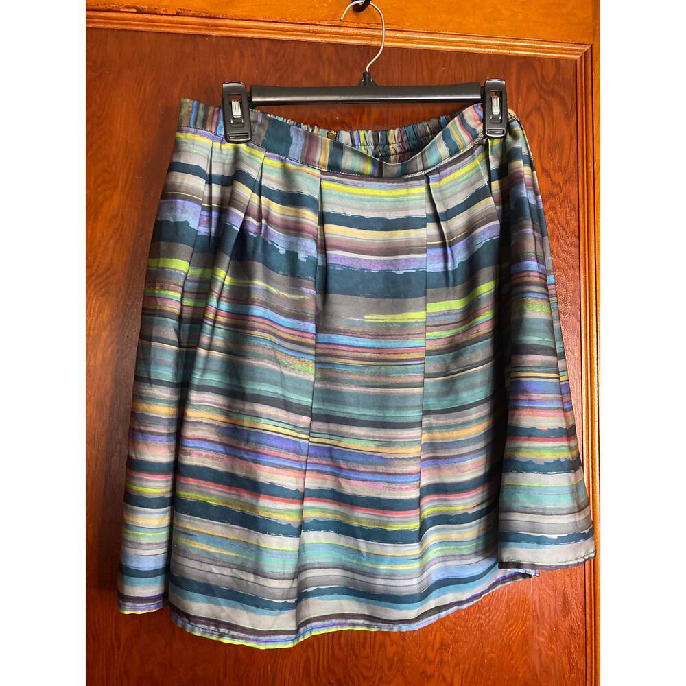 Mini Metallic Lavand Skirt Rainbow Stripe Large